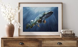 Picture of Fine Art Print by Tomas Hammar 50x70cm "Pike before the Bite"