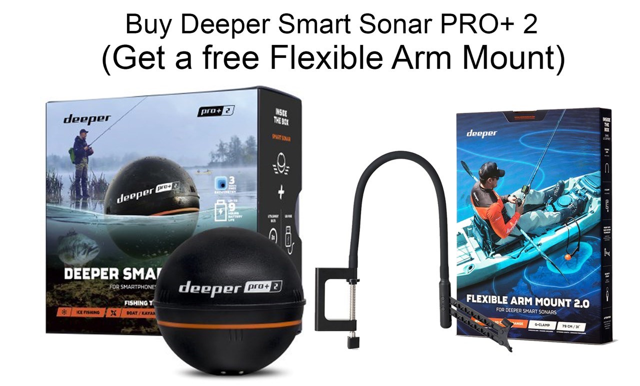 Deeper Smart Sonar PRO+ 2 (Get a free Flexible Arm Mount